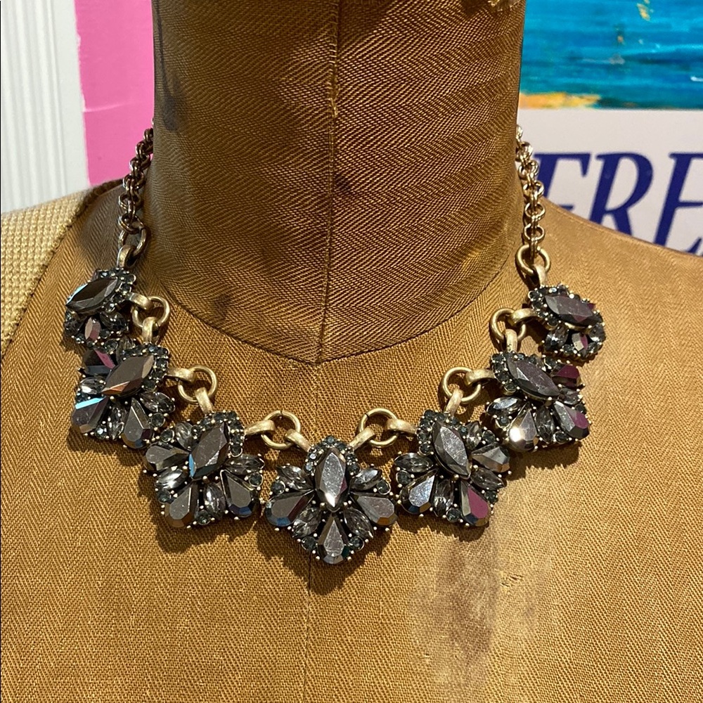 J. Crew Gold and Silver Floral Necklace